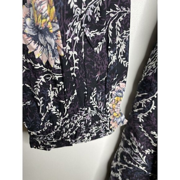 Loft Dress Size XS Women's Long Sleeve Floral Multicolor Mini 100% Rayon Dress - Picture 6 of 6